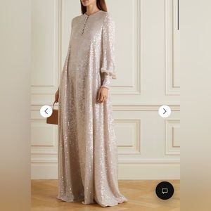 ERDEM Jaylene crystal-embellished sequined voile gown